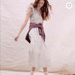 Madewell gingham seersucker midi dress